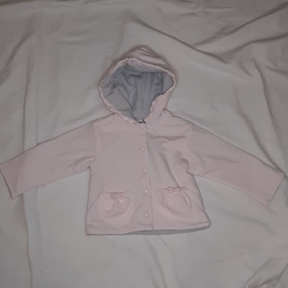 Juste Cle pink & gray reversible cardigan sz 6m